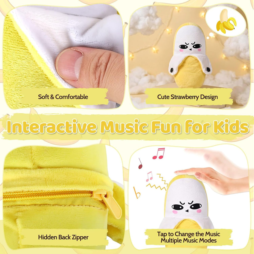 Child Musical Sensory Toy,Interactive Plush Toy with Sounds,Banana Doll
