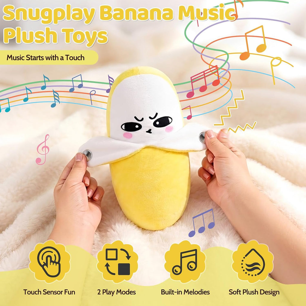 Child Musical Sensory Toy,Interactive Plush Toy with Sounds,Banana Doll