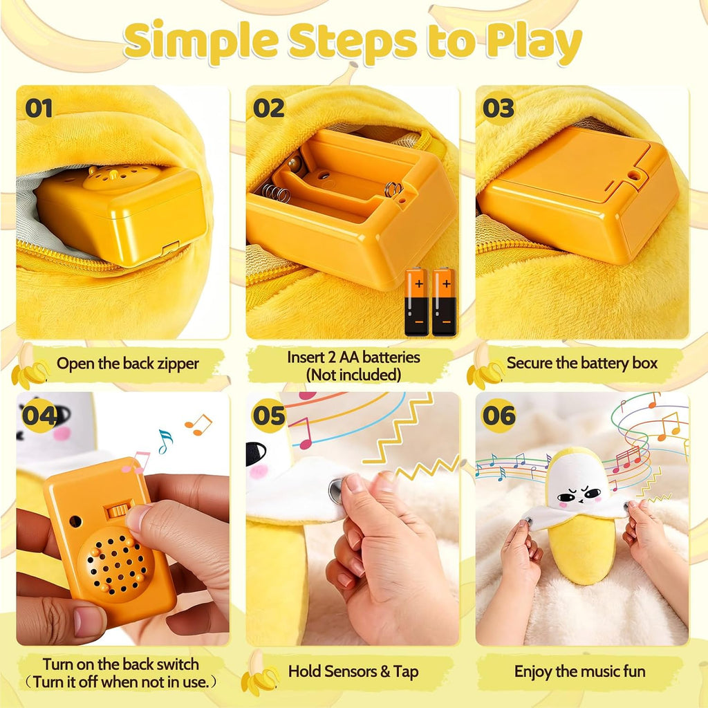 Child Musical Sensory Toy,Interactive Plush Toy with Sounds,Banana Doll